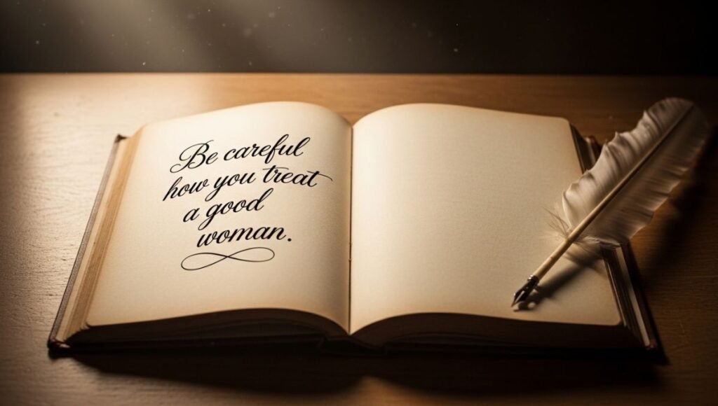 be careful how you treat a good woman quotes