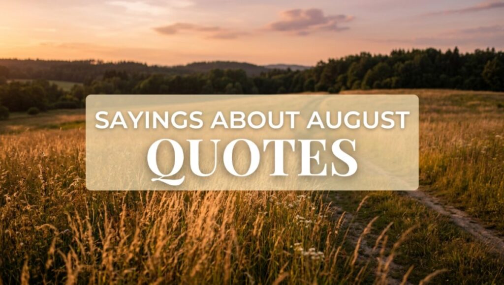 Sayings About August Quotes